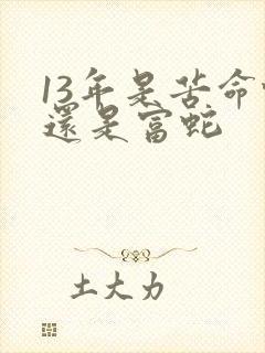13年是苦命蛇还是富蛇