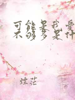 可能是我爱你还不够多是什么歌