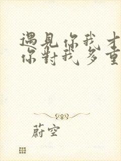 遇见你我才知道你对我多重要是什么歌