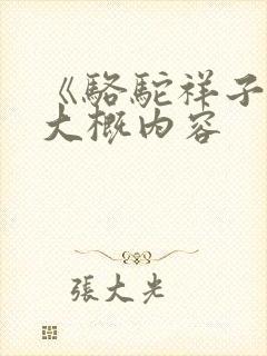 《骆驼祥子》的大概内容