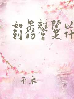 如果离开以后得到的会是什么歌词