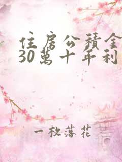 住房公积金贷款30万十年利息多少