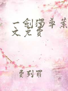 一剑独尊叶玄全文免费