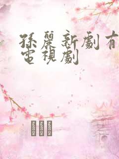 孙丽新剧有哪些电视剧