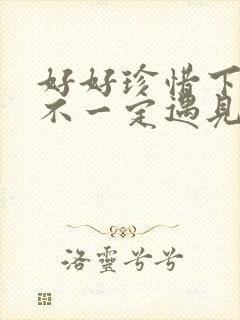 好好珍惜下辈子不一定遇见