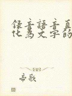 录音语音直接转化为文字的app