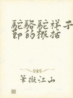 驼骆驼祥子每章节的概括