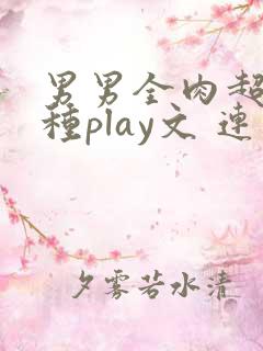 男男全肉超污各种play文 连载中