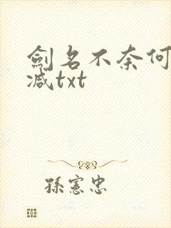 剑名不奈何无删减txt