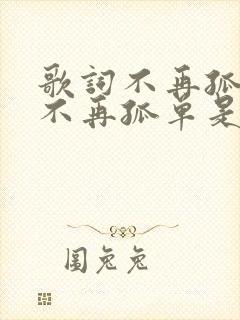 歌词不再孤单,不再孤单是什么歌