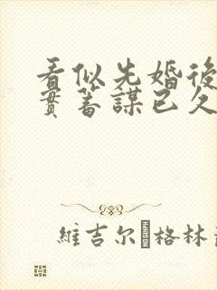 看似先婚后爱其实蓄谋已久