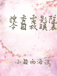 搜秀电影院影讯今日放映表