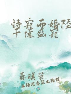 恃宠而婚陆少的千亿盛宠