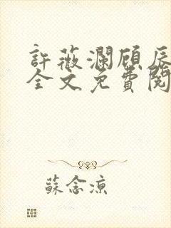 许薇澜顾辰小说全文免费阅读