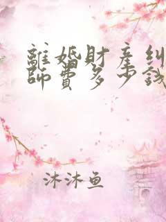 离婚财产纠纷律师费多少钱