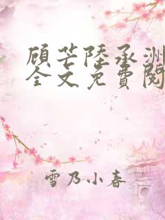 顾芒陆承洲小说全文免费阅读无弹窗