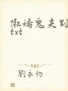 傲娇鬼夫别乱来txt