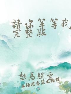 请你等等我原唱完整版