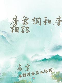 唐舞桐和唐舞麟相认