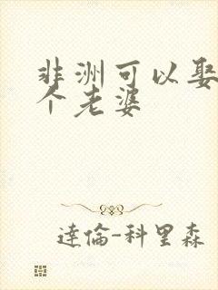 非洲可以娶多少个老婆