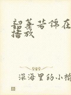 韶华若锦在哪里播放