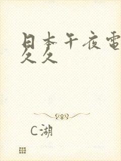 日本午夜电影 久久