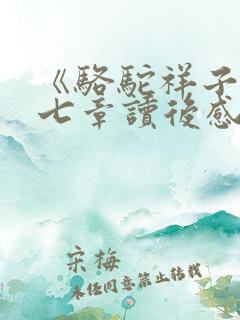 《骆驼祥子》第七章读后感