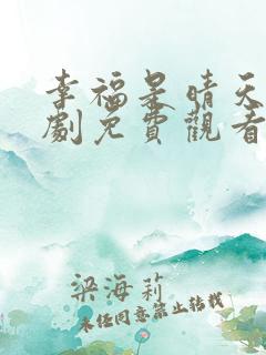 幸福是晴天电视剧免费观看