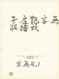 午夜艳客无删减版播放