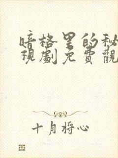 暗格里的秘密电视剧免费观看全集