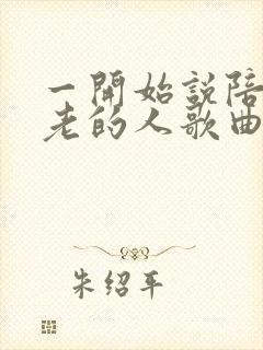 一开始说陪你到老的人歌曲原唱