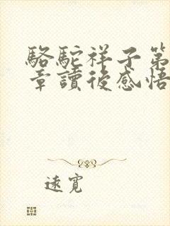 骆驼祥子第10章读后感悟50字