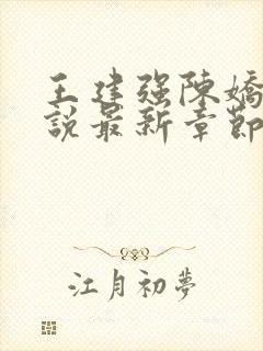 王建强陈娇娇小说最新章节更新时间