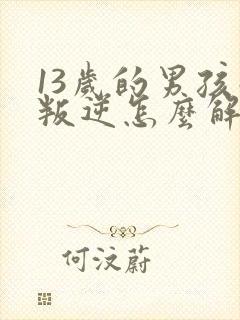 13岁的男孩子叛逆怎么解决