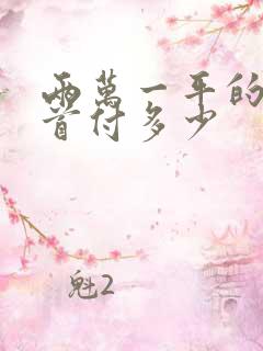 两万一平的房子首付多少