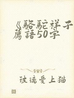 《骆驼祥子》推荐语50字