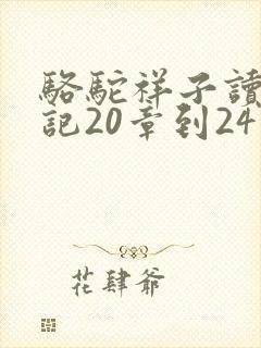 骆驼祥子读书笔记20章到24章