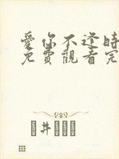 爱你不逢时短剧免费观看完整版