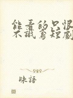 能看的只恨深情不识鸢短剧