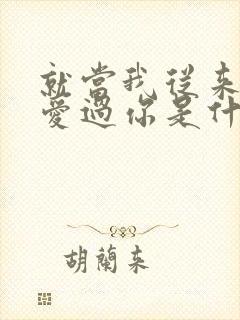 就当我从来没有爱过你是什么歌