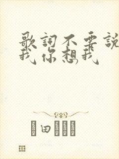 歌词不要说你爱我你想我