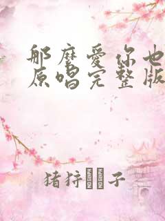 那么爱你也没用原唱完整版歌词