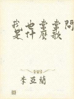 我也常常问自己是什么歌