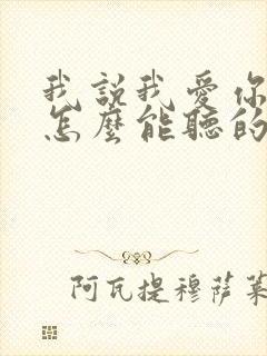 我说我爱你,你怎么能听的下去,求歌名