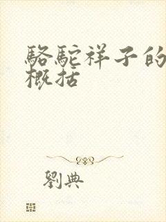 骆驼祥子的每章概括