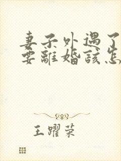 妻子外遇了老公要离婚该怎么挽回