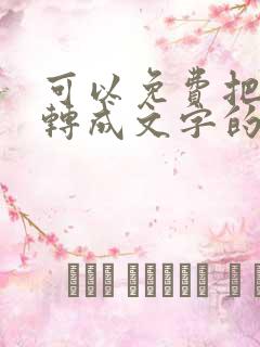 可以免费把语音转成文字的软件