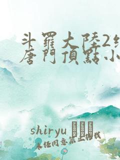 斗罗大陆2绝世唐门顶点小说