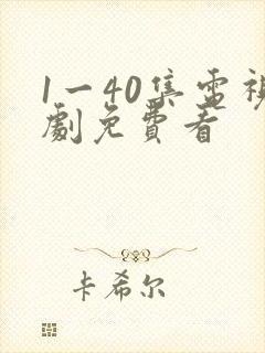 1一40集电视剧免费看