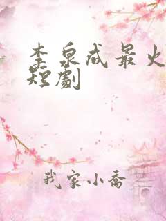 李泉成最火十部短剧